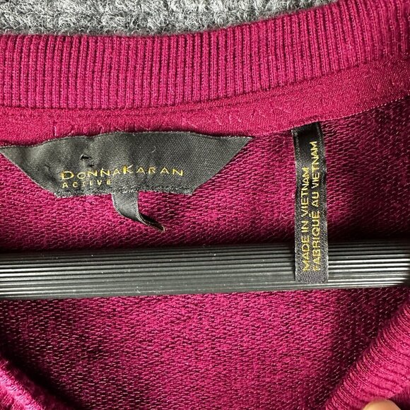 Donna Karan Active Top Womens Medium Purple Knit Pullover Toggle Hem - Picture 7 of 9